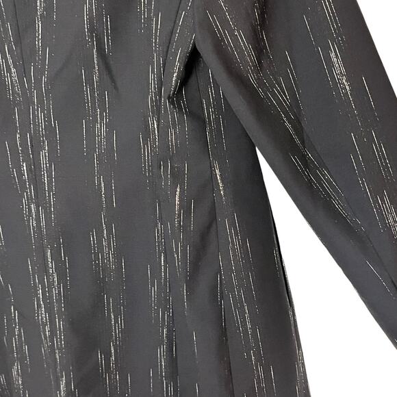 Vintage Escada Long Black Blazer Striped with Silver Size 38 (Small) - Picture 9 of 13